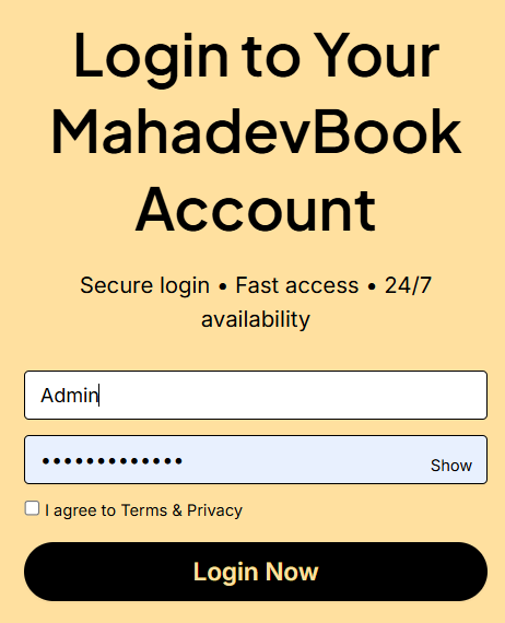 MahadevBook Login